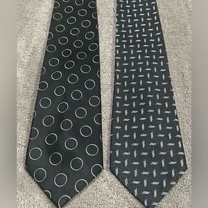 Stylish Black Patterned Tie Set